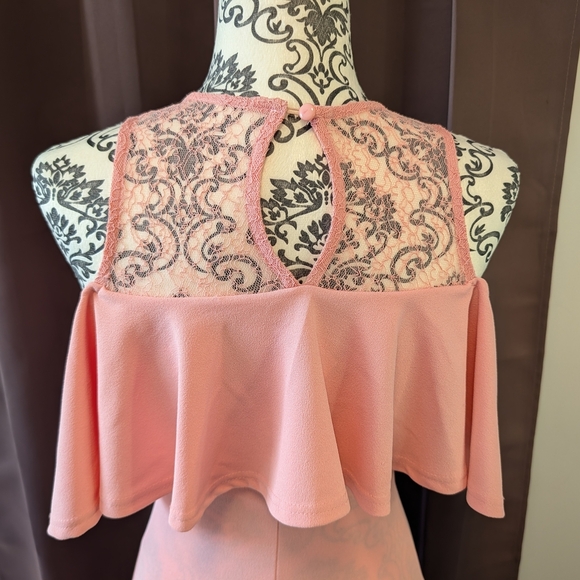 🖤 Pink Lace Overlay Dress - Picture 4 of 6